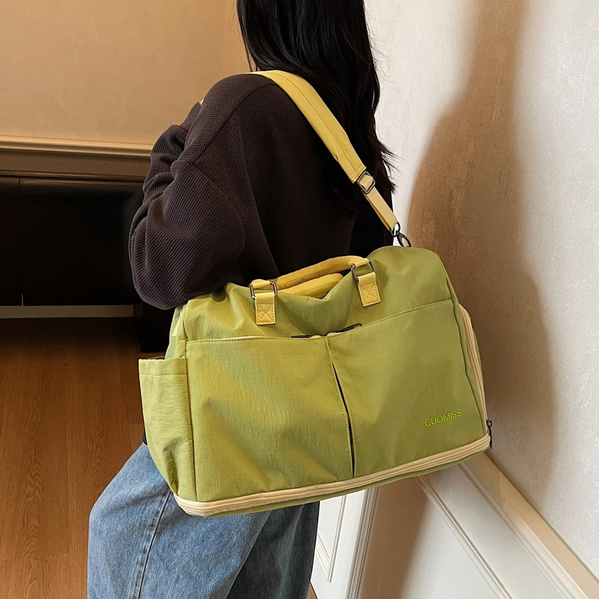 

Дорожная сумка для деловых поездок для мужчин, большая вместимость, водоотталкивающая, дорожная и женская сумка для фитнеса, сумка для йоги через плечо на одно плечо для кемпинга и посадки