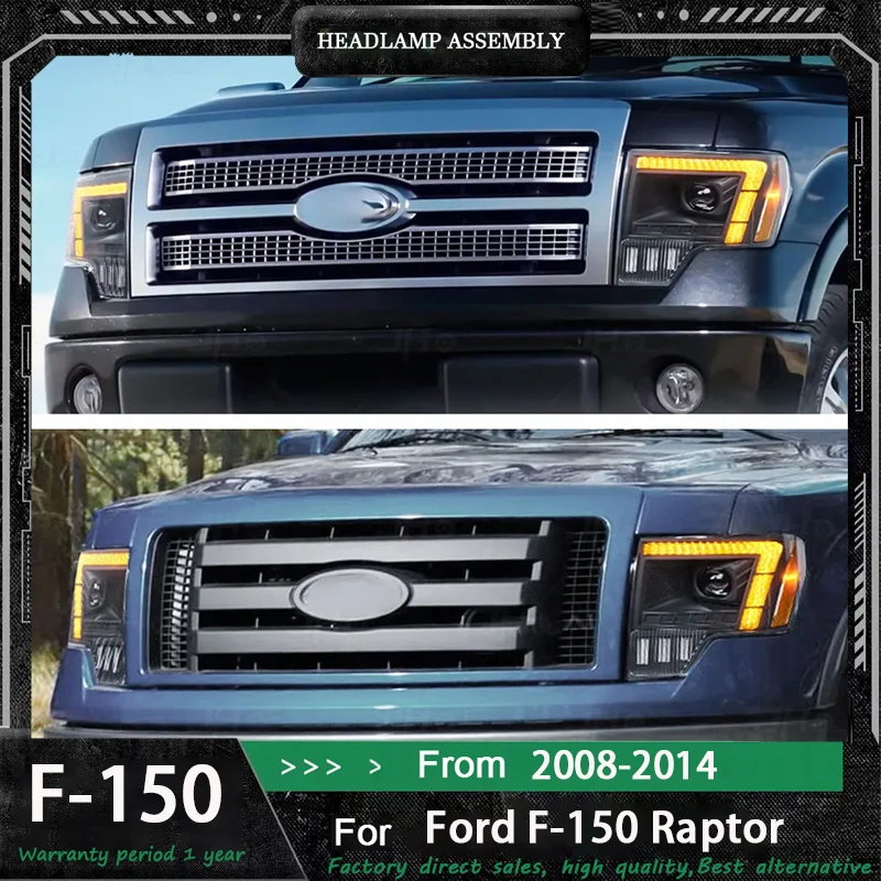 

Автомобильные фары для Ford Raptor F-150, 2008-2014 F150, светодиодные фары для проектора, дневные ходовые огни, автомобильные аксессуары