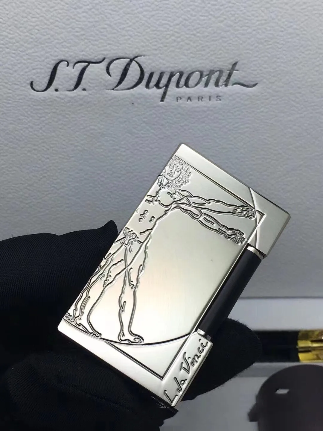 S.T. Dupont L2 Vitruviano Engraved Lighter Collection