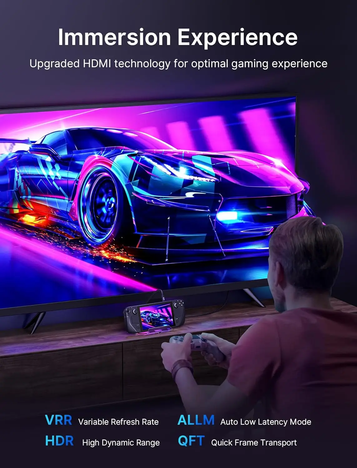 RGB Docking Station for ROG Ally, 12-in-1 ROG Ally Dock with 4K@120Hz HDMI & DisplayPort Gigabit Etherne USB-C 3.2 for Rog Ally