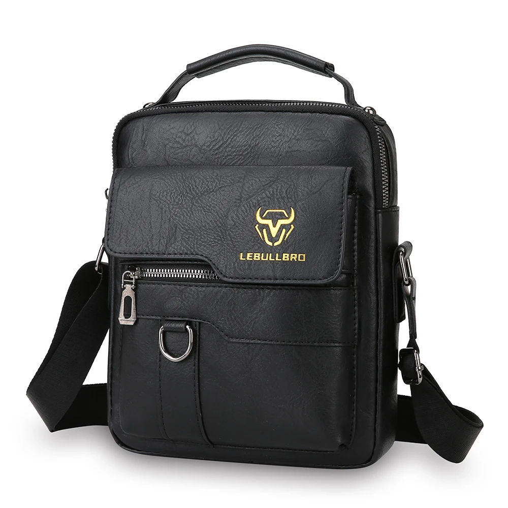 

LEBULLBRO Мужская сумка через плечо Сумки через плечо Кожаная сумка-слинг Сумки-мессенджеры с несколькими карманами Сумка для бизнеса на открытом воздухе