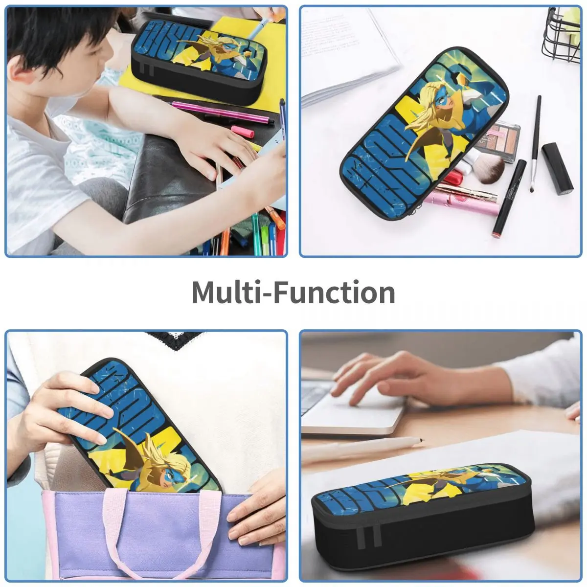 حقيبة أقلام إرسال Game Sonar Echo Rapid Shift ذات سعة كبيرة للمكتب والكلية والمدرسة وحقيبة مكياج للنساء