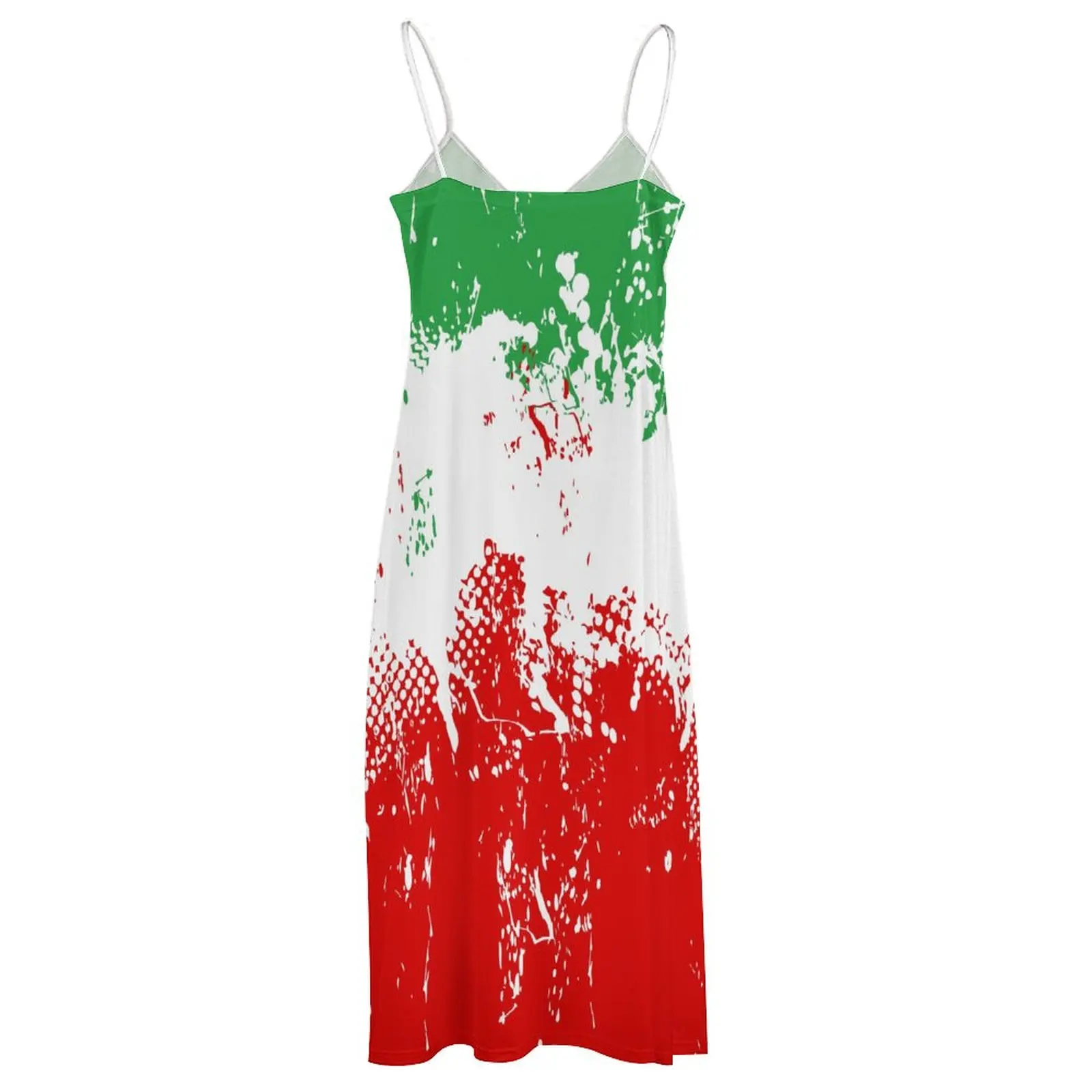 Vestidos longos com decote em v feminino, vestido estampado casual, balanço retrô, estampa da bandeira da Turquia, novo