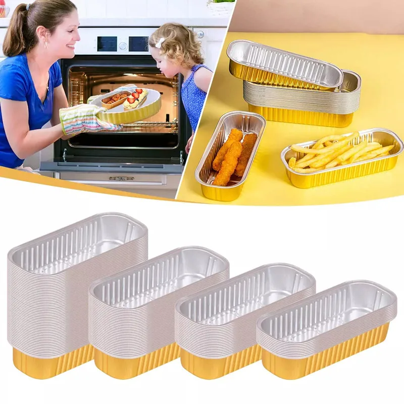 

10PCS Disposable Aluminum Foil Tin Box Food Tray Container with Clear Lid Fit for Takeout Packing Kitchen Cooking Tin foil box