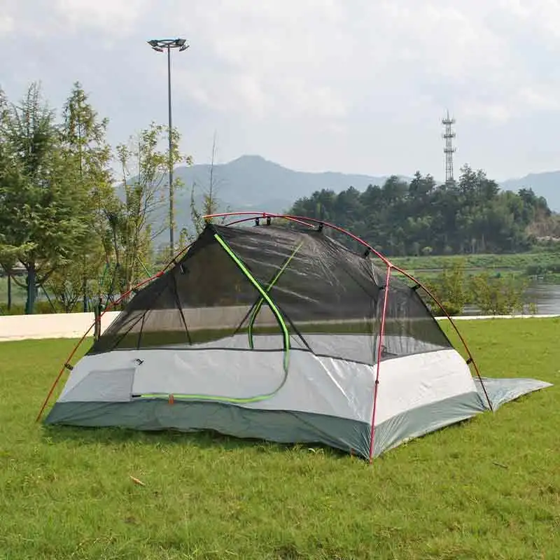 Tenda da zaino per 2 persone, tenda ultraleggera per pesca, escursionismo, campeggio, 1 persona, pali in alluminio, inclusa impronta