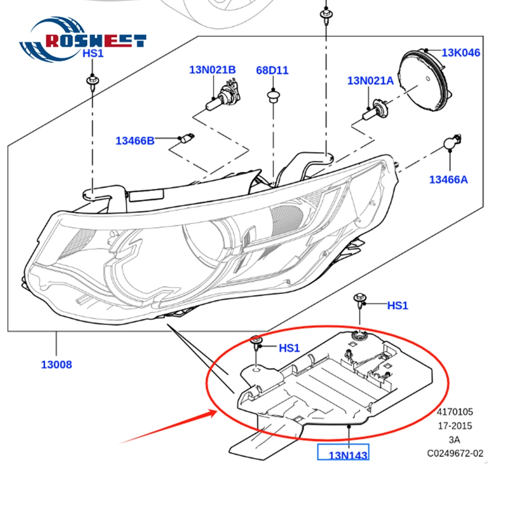 For Land Rover Discovery Sport 2015 2016 2017 2018 2019 L550 Car Front Headlights Mounting Bracket LR066964 Auto Accessories