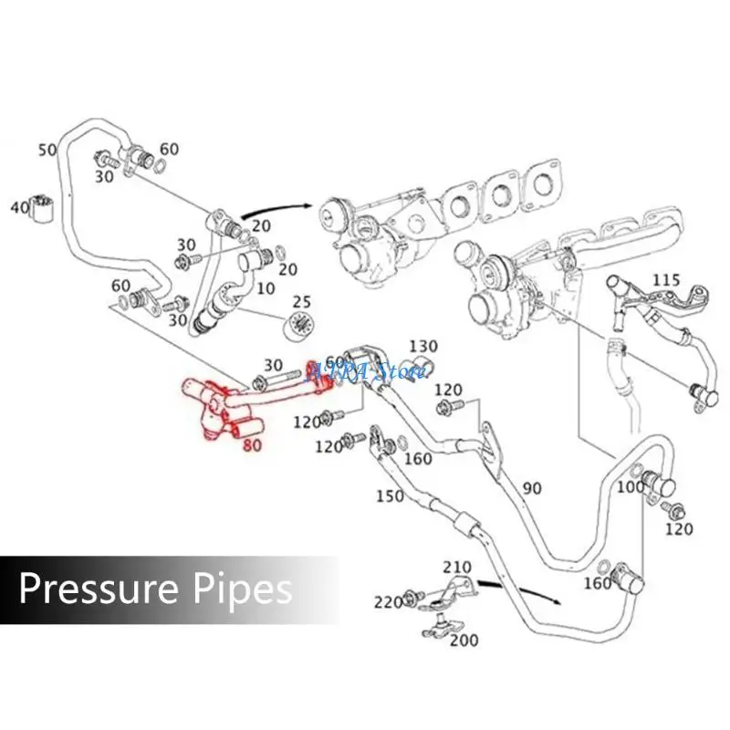 

U13C Engine Cooling Solution Water Hose Replacement 2782000100 2782001351 Cooling Water Tube Suitable for S550 S63 W212