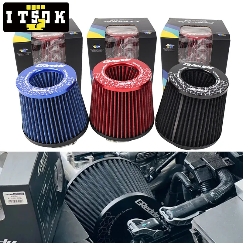 Sport Car Air Filter Universal 76mm 3inch High Flow Racing Airfilter Mesh Cone Induction Kit