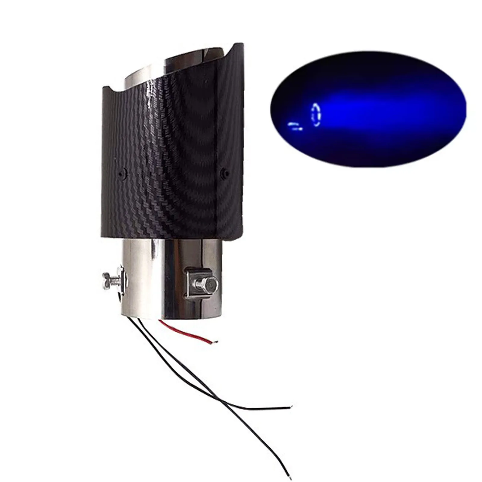 

62mm Inlet Car Exhaust Pipe Nozzle Luminous Muffler Lights LED Exhaust Pipe Car Exhaust Backlight Akropovich Muffler
