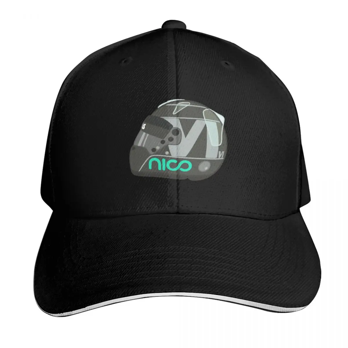 Nico Rosberg 2016 Helmet Baseball Cap Contrast Two Tone Brim Snapback Flat Bill Strapback Dad Hat