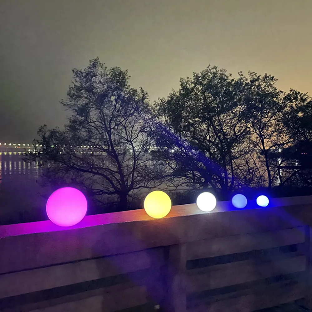 Rechargeable LED Ball Light, Color Changing Globe Lamp Outdoor Garden RGB Orb Light for Bar Yard Patio Pathway Night Light Relax