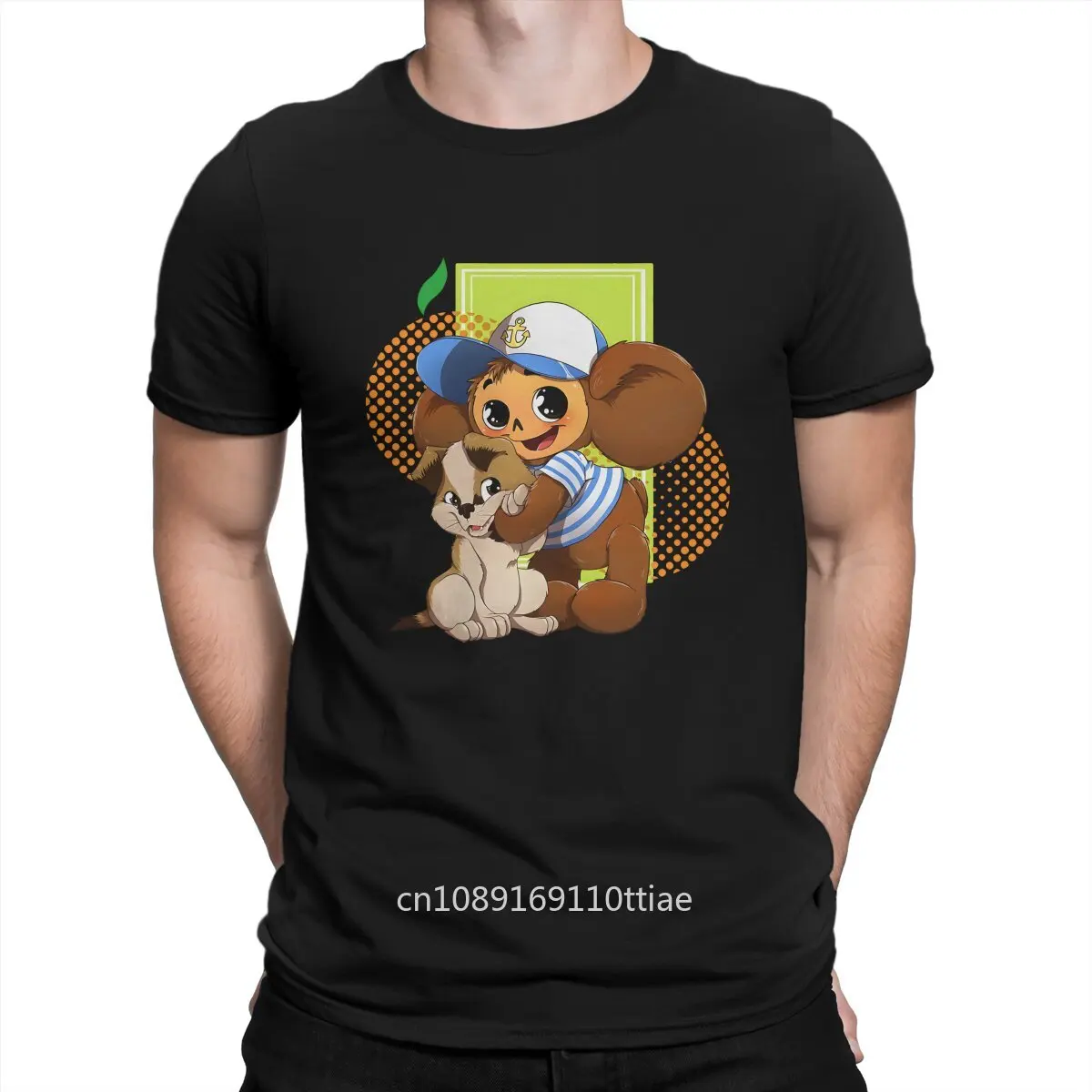 Cheburashka Dog Man's TShirt Cheburashka Crewneck Tops 100% Cotton T Shirt Humor High Quality Birthday Gifts