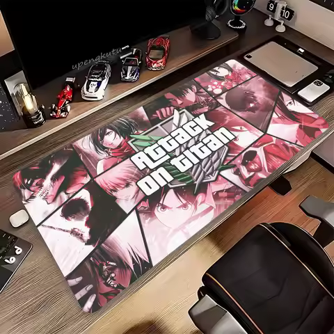 A_Attack On TTitan Mouse Pad Gaming Accessorie Keyboard Large Rubber Desk Mat Anime Computer Carpet Gamer Non-slip Mousepad Xxl