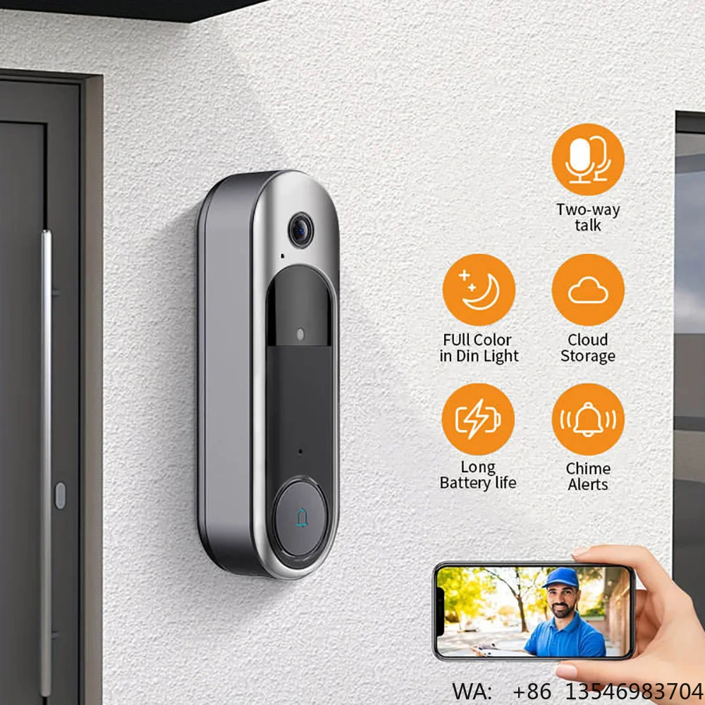 HD Night Vision Wireless Video Doorbell WiFi Low Power Consumption Home Video Intercom Monitoring System Modern Apartment Use