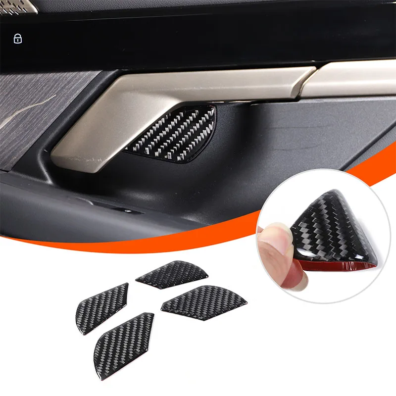 For BMW 5 Series G60 2024 Soft Carbon Fibers Inner Door Handle Bowl Cover Trim Decoration Interior Accessories