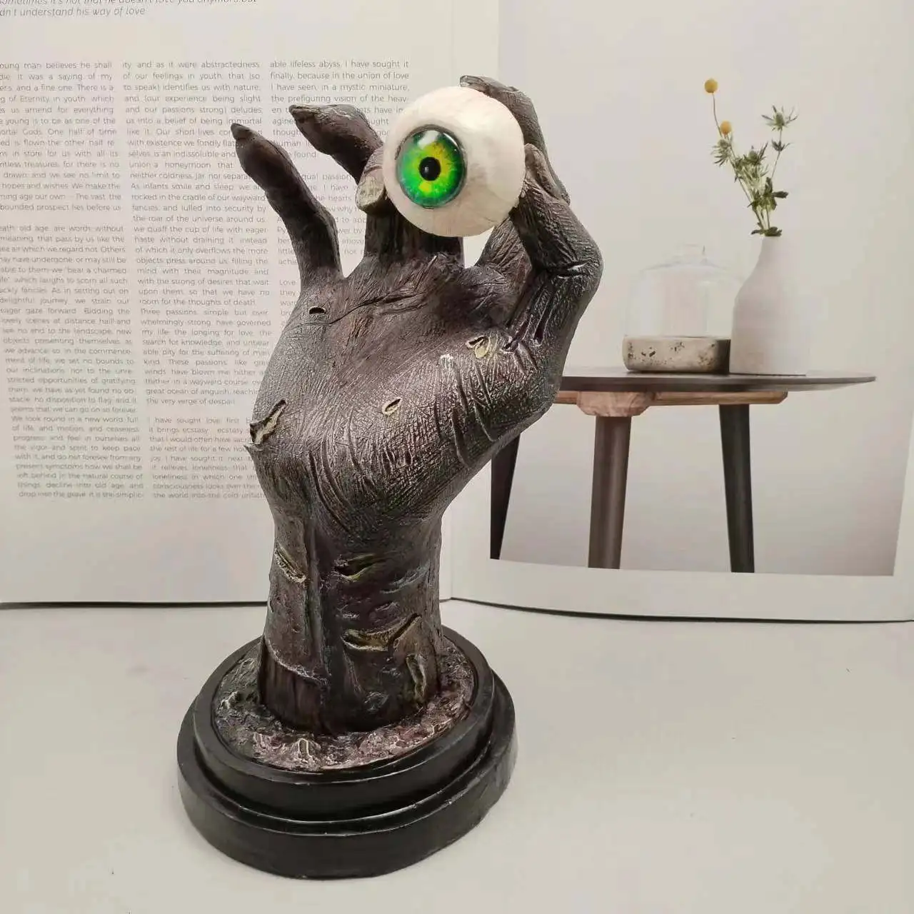 Gothic Dark Wind Undead Wizard Devil's Hand Eye Halloween haunted house desktop ornament