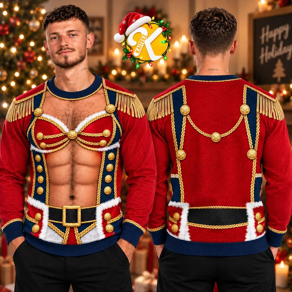 2026/27 Winter Nutcracker Soldier Christmas Ugly Sweater Adult/Kids Hoodie 3D Printed Y2K Oversized Warm Top Retro Street Style