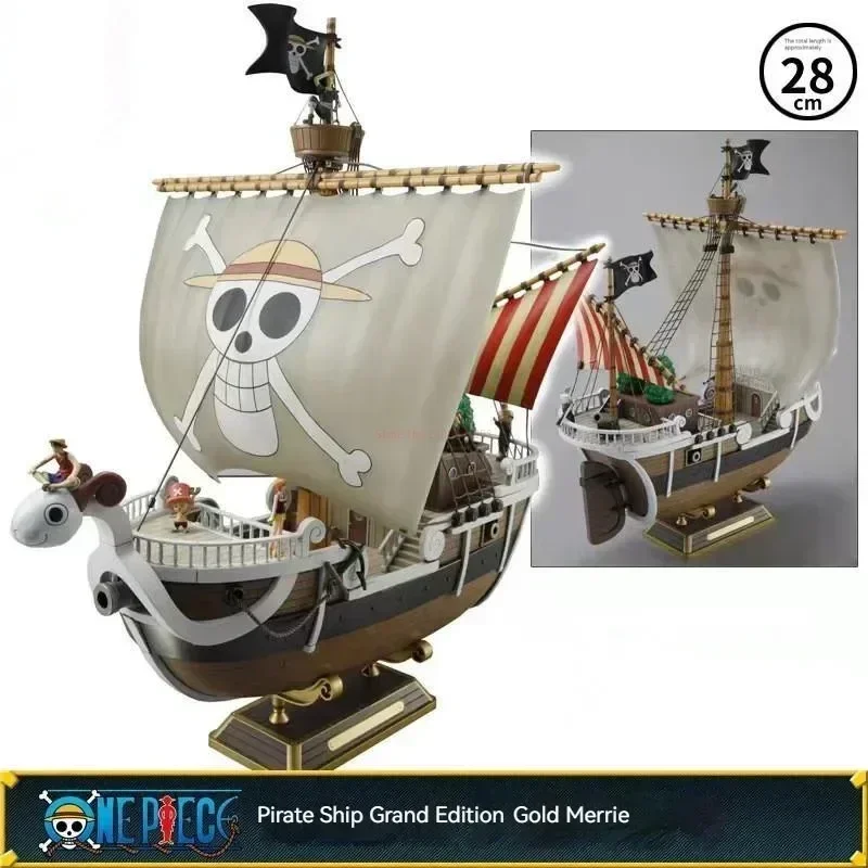 Bandai One Piece Anime Thousand Sunny Going Merry Boat Pvc Action Figure Collection Pirate Model Ship Toy Assemble Christma Gift