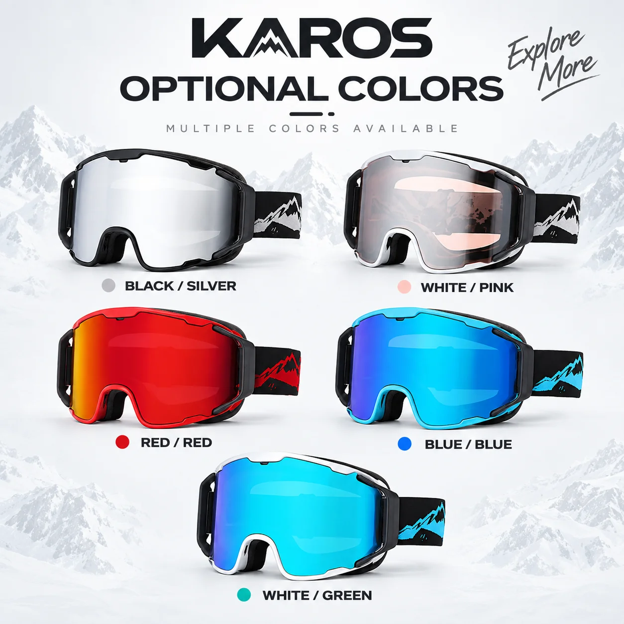 karos-スキーゴーグル-uv400-二重レンズ-曇り止め-マグネット式レンズ-スノーボードゴーグル-ヘルメット対応-男女兼用-冬季スポーツ用-130