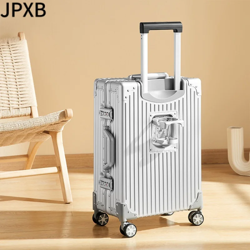 Cabin Suitcase Aluminum-Magnesium Alloy Trolley Case Universal Wheel Luggage Password 20-Inch Business Travel Suitcase