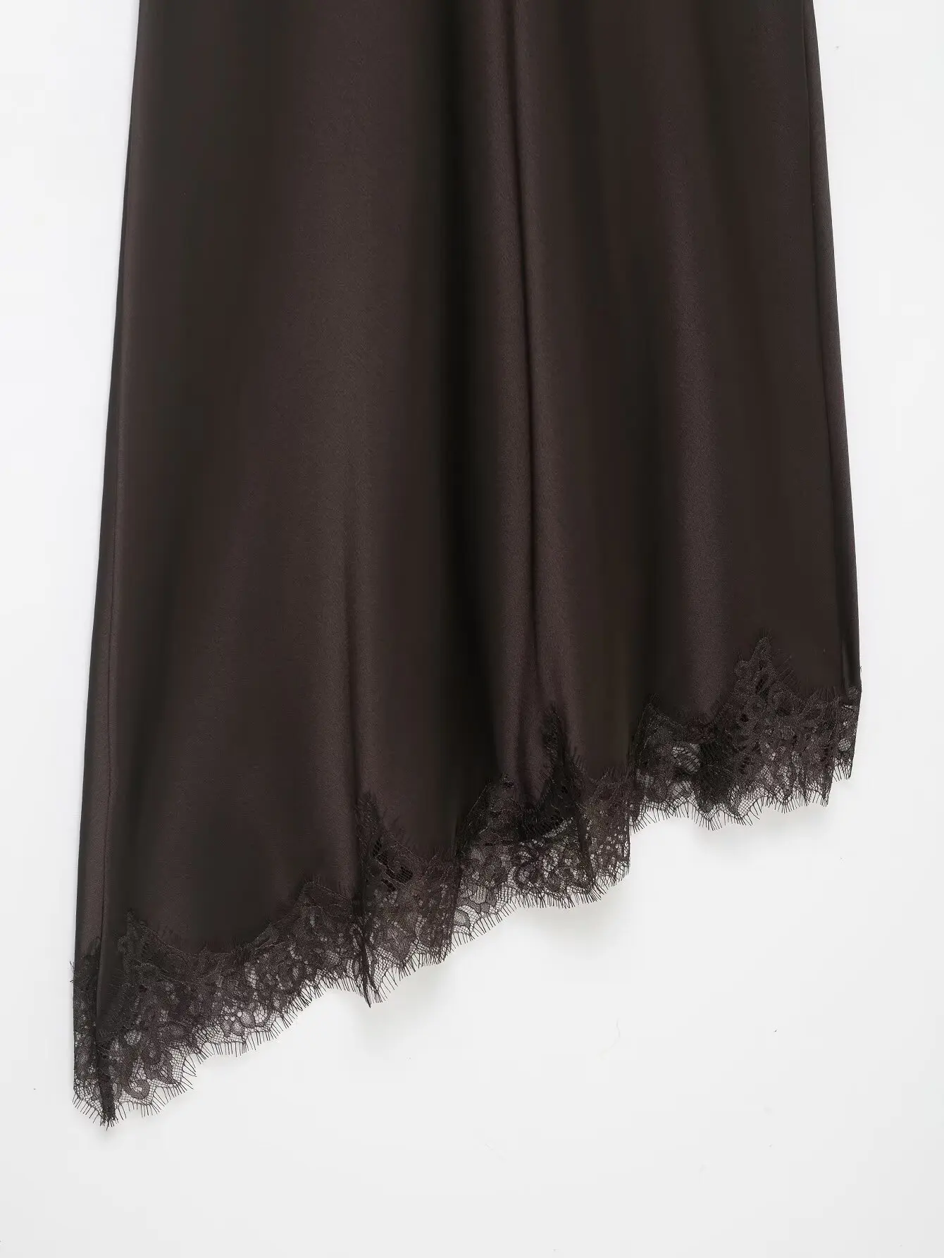 ジェニー&デイブ 2026 女性服 フレンチ エレガント サテン レース ドレス ミニマリスト コーヒーカラー ノースリーブ タンクドレス パーティー ミディドレス