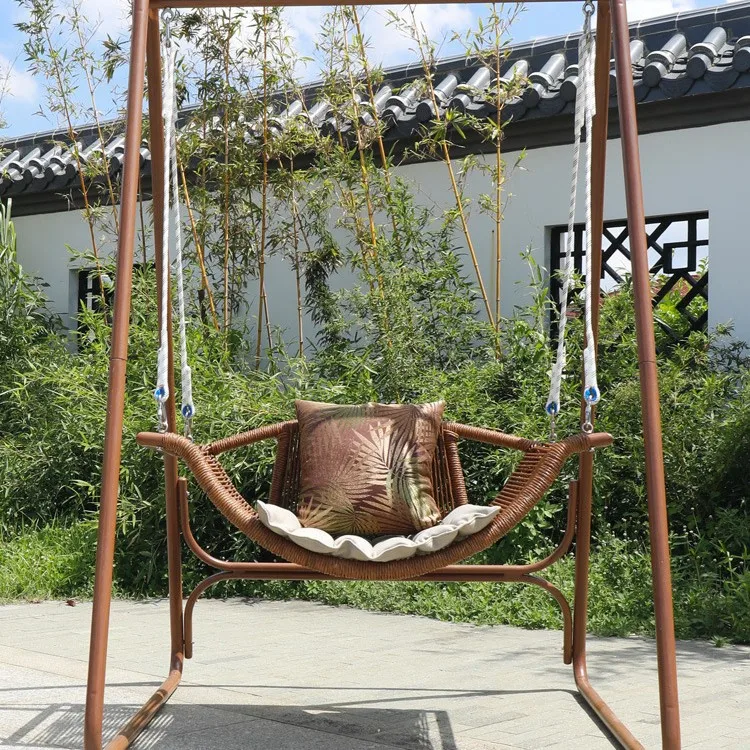 

Outdoor Metal Swing Double Hammock Small Courtyard Garden Hanging Chair Modern Design