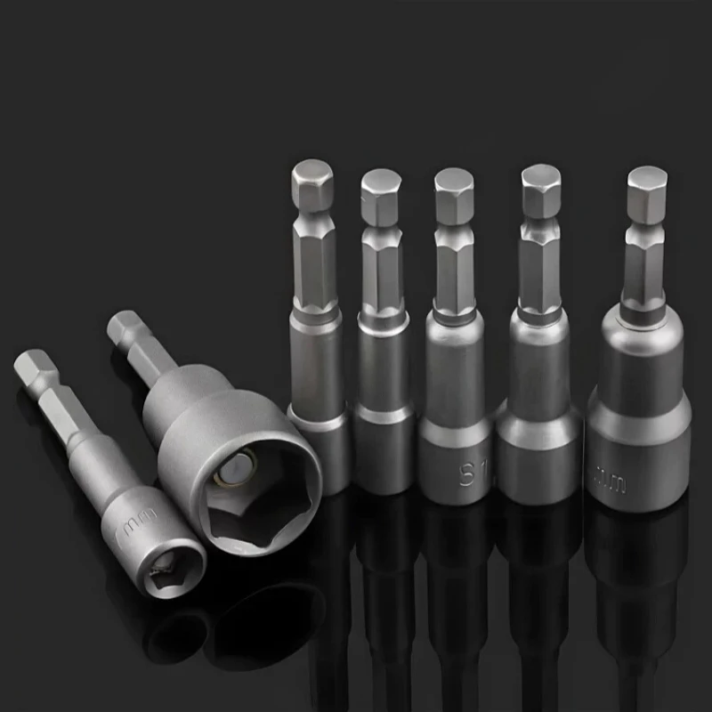 H1/4 M5.5 M6 M7 M8 M9 M10 M12 M14 M17 Carbon Steel Socket Magnetic Nut Screwdriver Hex Key Drill Bit For Power Drill Screwdriver
