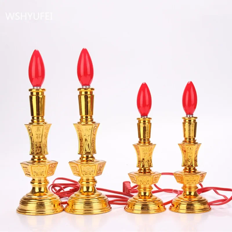 Used for Buddhist Red Candle Holder Home Decoration Vintage Candlestick Decor Buddhist Hall Enshrined