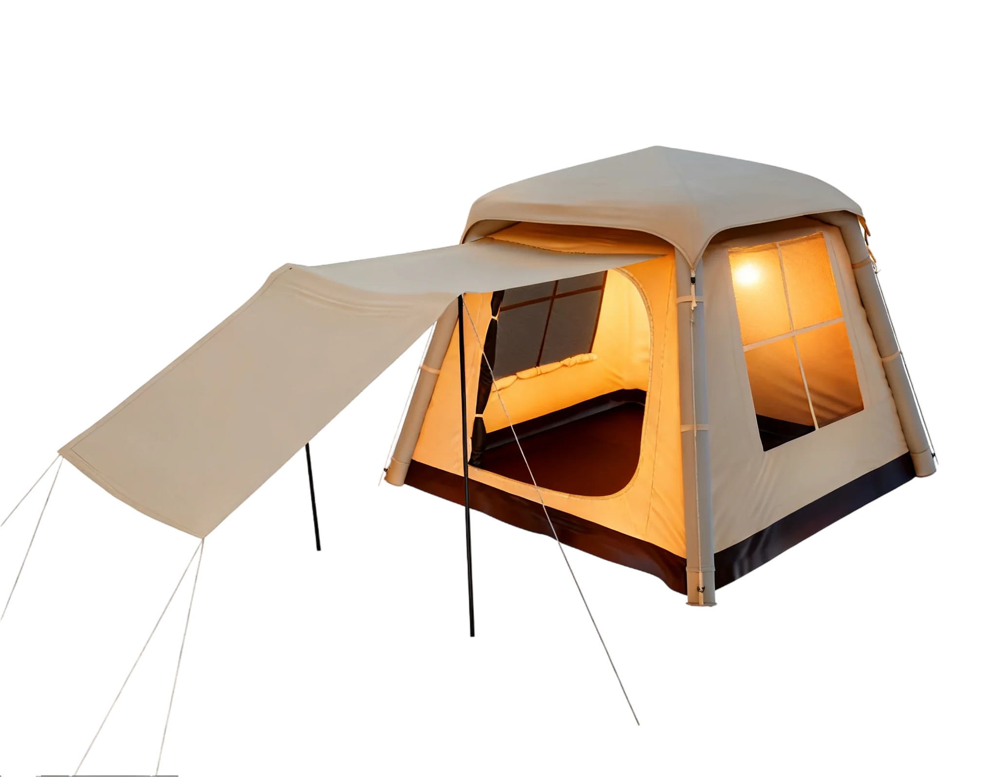 

Inflatable Camping Tent，Easy Set up 3-6 Person Glamping Outdoor Air Blow Up Tents,Equipped with a built-in air pump