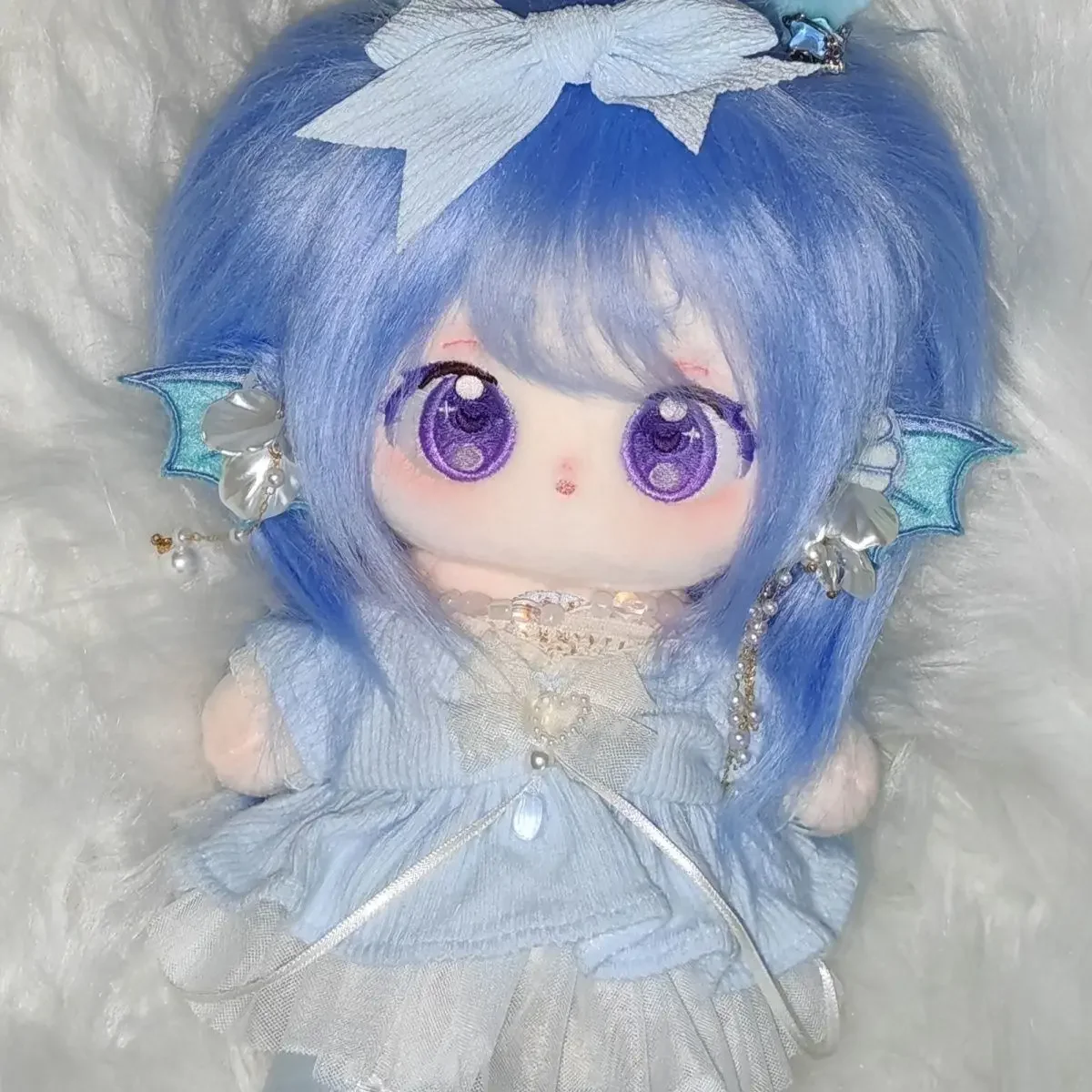 20cm Anime Game Xi Shi Honor of Kings Blue Hair Girl Soft Plush Body Dress Up Cotton Doll Stuffed Toys Cosplay Dolls Pillow Gift