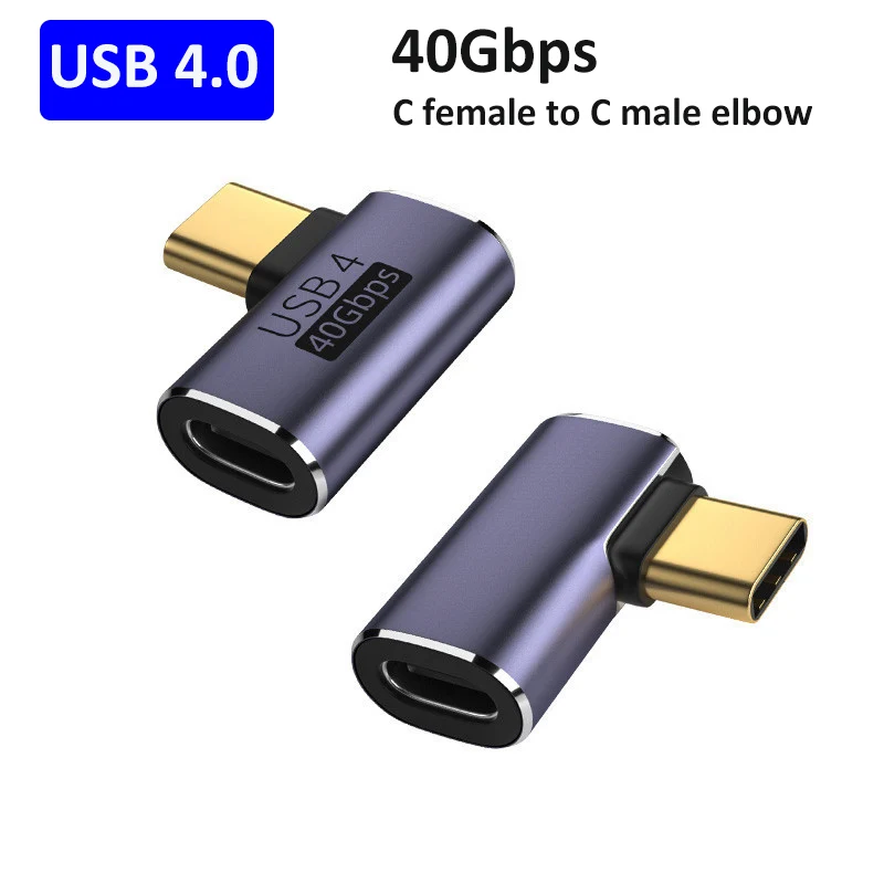 USB4 Type C Right Angle Adapter OTG 40Gbps Data Transfer Tablet 8K HD Audio USB-C Converter Support 100W 240W Fast Charging