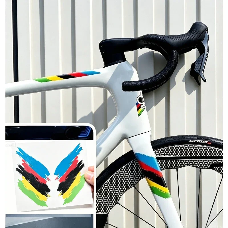 1PC Non-Reflective Rainbow Bike Graffiti Sticker Front Fork Down Tube Chain Stay Frame Decal