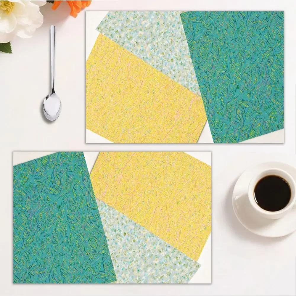 Manteles Individuales con estilo, diseño geométrico, 12x18 pulgadas, manteles modernos para el hogar, comedor, celebraciones estacionales, resistentes al calor, antideslizantes, 4 Uds.