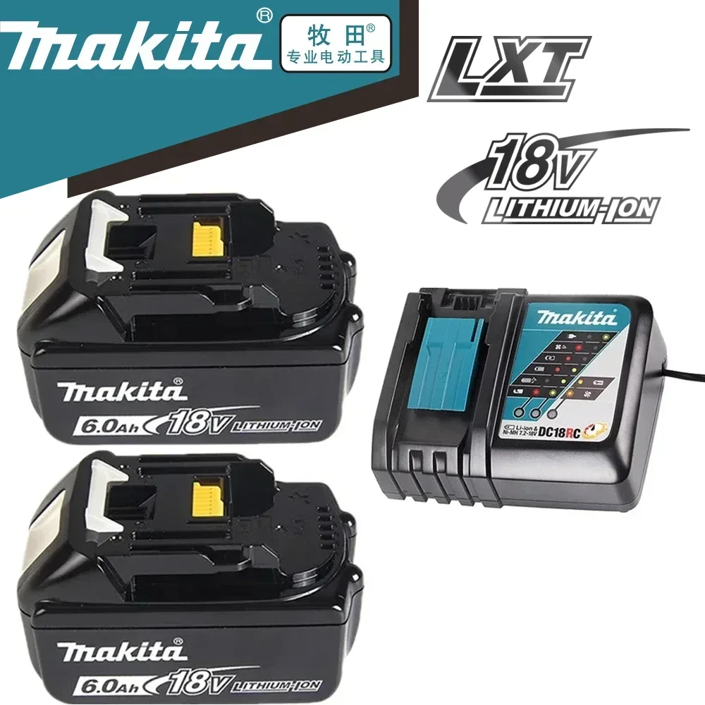 

100% Original Makita Rechargeable Power Tool Battery, Replaceable LED Lithium-ion, 6.0 Ah 18V LXT BL1860B BL1860BL1850 BL1830