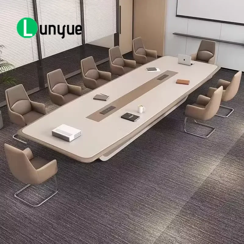 Large Conference Table Long Meeting Desk for Office Negotiation Room Modern Business Furniture High End Design Durable Wood