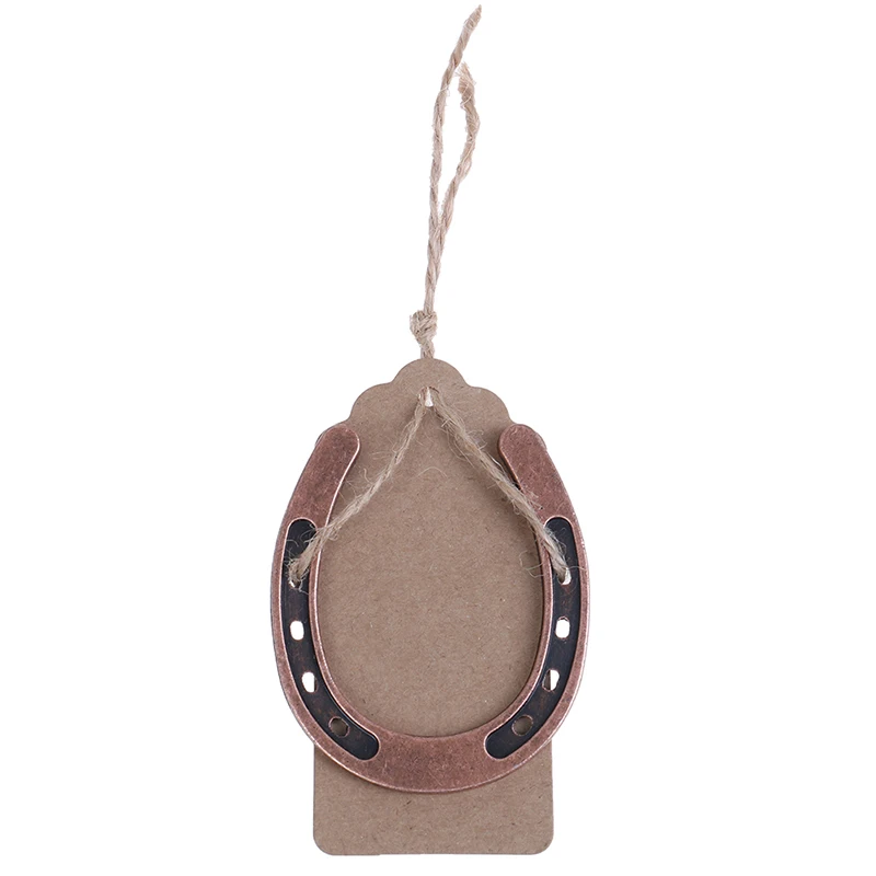 1 PC 60*70mm Metal Horseshoe Table Centerpieces Kraft Paper Tag Bronze Party Favor Supply Wedding Gifts Souvenirs
