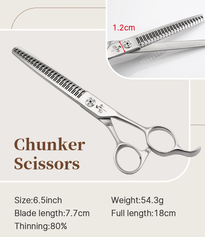 Fenice Slim Narrow Dog Grooming Scissors Set Straight/Curved/Thinner/Chunker Shears Schere Spezialisiert für KR- und JP Groomers – Detail 7