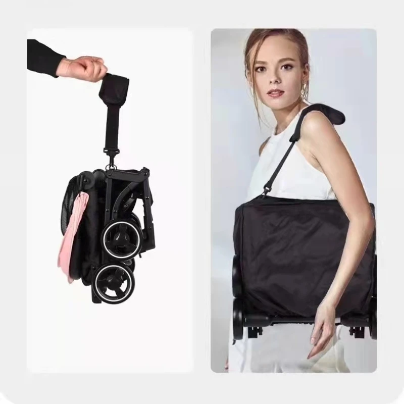 

Новинка 2025, простая детская коляска для посадки, четырехколесная амортизирующая легкая ультра-маленькая складная детская коляска