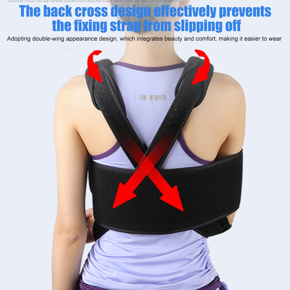 TIKE Arm Sling Support Adjustable Breathable Shoulder Strap Brace Immobilizer Wrist Elbow Forearm Support Straps Bones Sprains