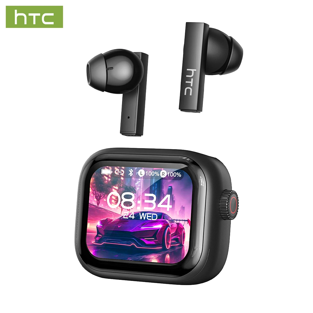 HTC NE40 Sports Wireless Earbuds Bluetooth 6.0 TWS Gaming Headphones Low Latency HiFi Sound Noise Reduction Mic LED Screen — product photo 1 of 1