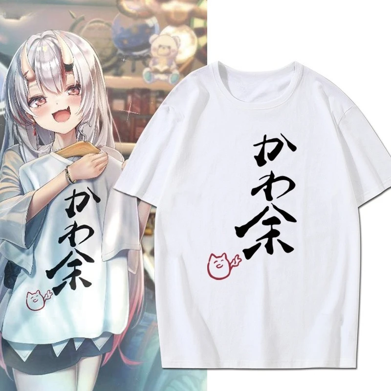 

Camiseta estampada con Anime de cuello redondo de manga corta para mujeres, del mismo estilo que hololive virtual Stream Ayumi