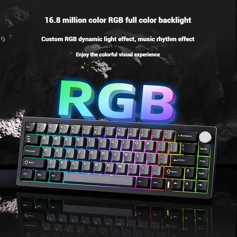 AL68 لوحة المفاتيح الميكانيكية للألعاب اللاسلكية ثلاثي الوضع باستخدام الحاسب الآلي الألومنيوم Hotswap طوقا Esports بلوتوث ألعاب لوحة المفاتيح لأجهزة الكمبيوتر المحمول اللوحي