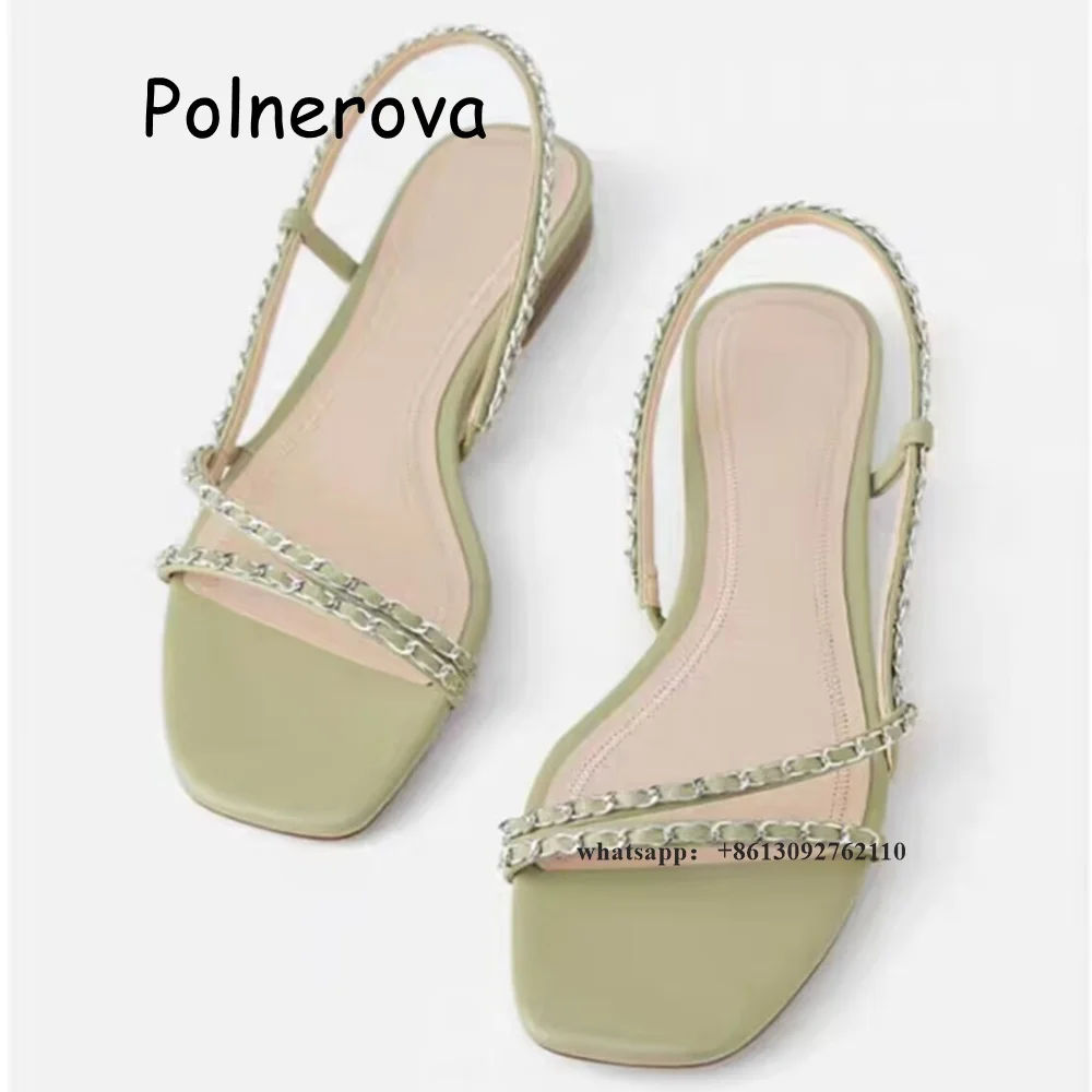 Sandalias con correa trasera para mujer, zapatos planos sin cordones, informales, elegantes, combina con todo, moda de verano