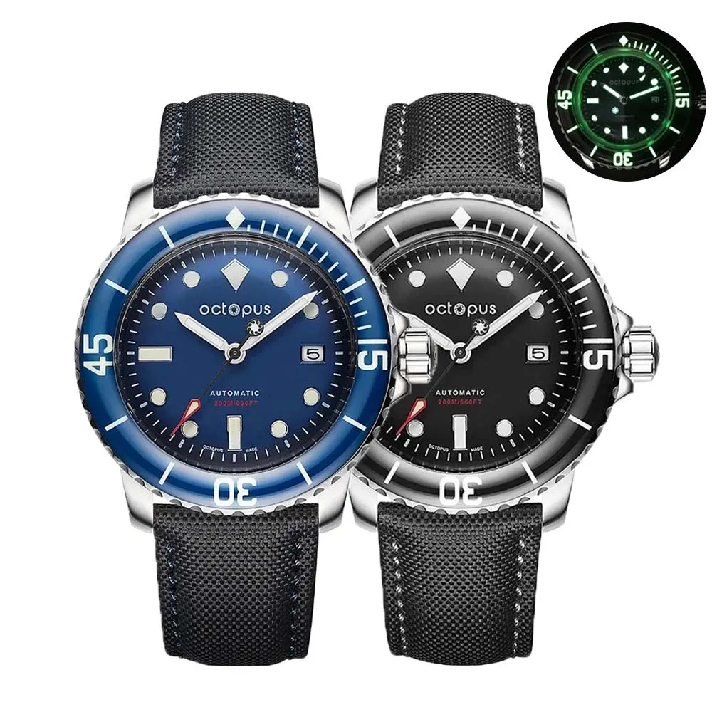 Octopus Kraken 2024 Fashion Men's Automatic Mechanical Watch NH35 Sail Canvas Stainless steel Sapphire Luminous reloj hombre