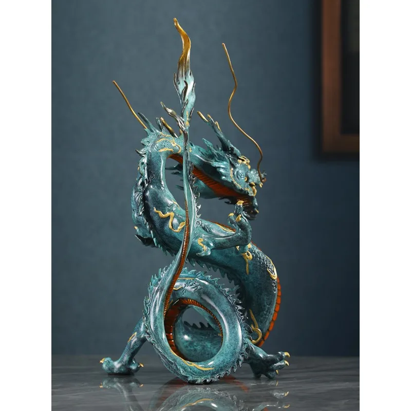Business is booming, water-absorbing bronze dragon handicrafts, Chinese dragon ornaments, entrance company opening gifts