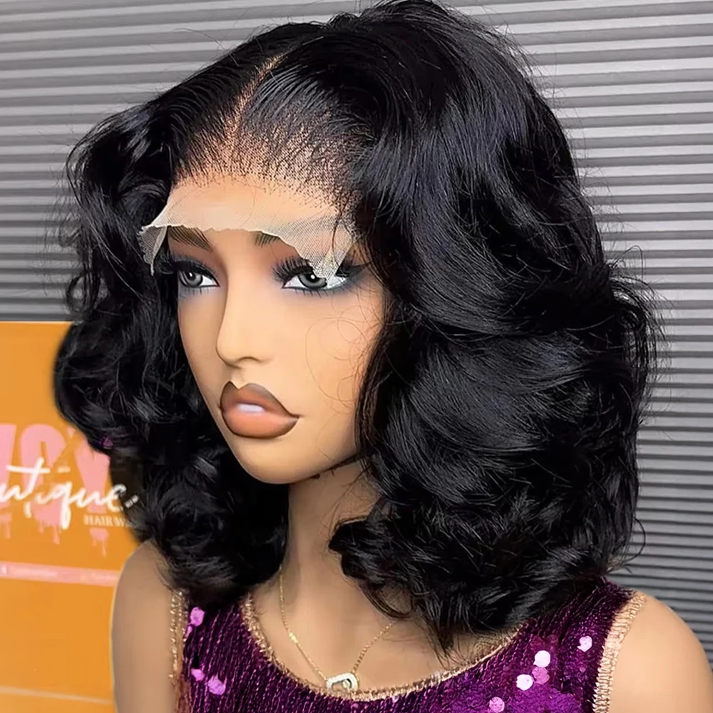 

Короткие парики-боб с эффектом Body Wave из 100% натуральных волос, предварительно нарезанные, с кружевной основой 13x4, 7x5, без клея, волнистые, HD, парики с фронтальной кружевной вставкой 13x6 для женщин