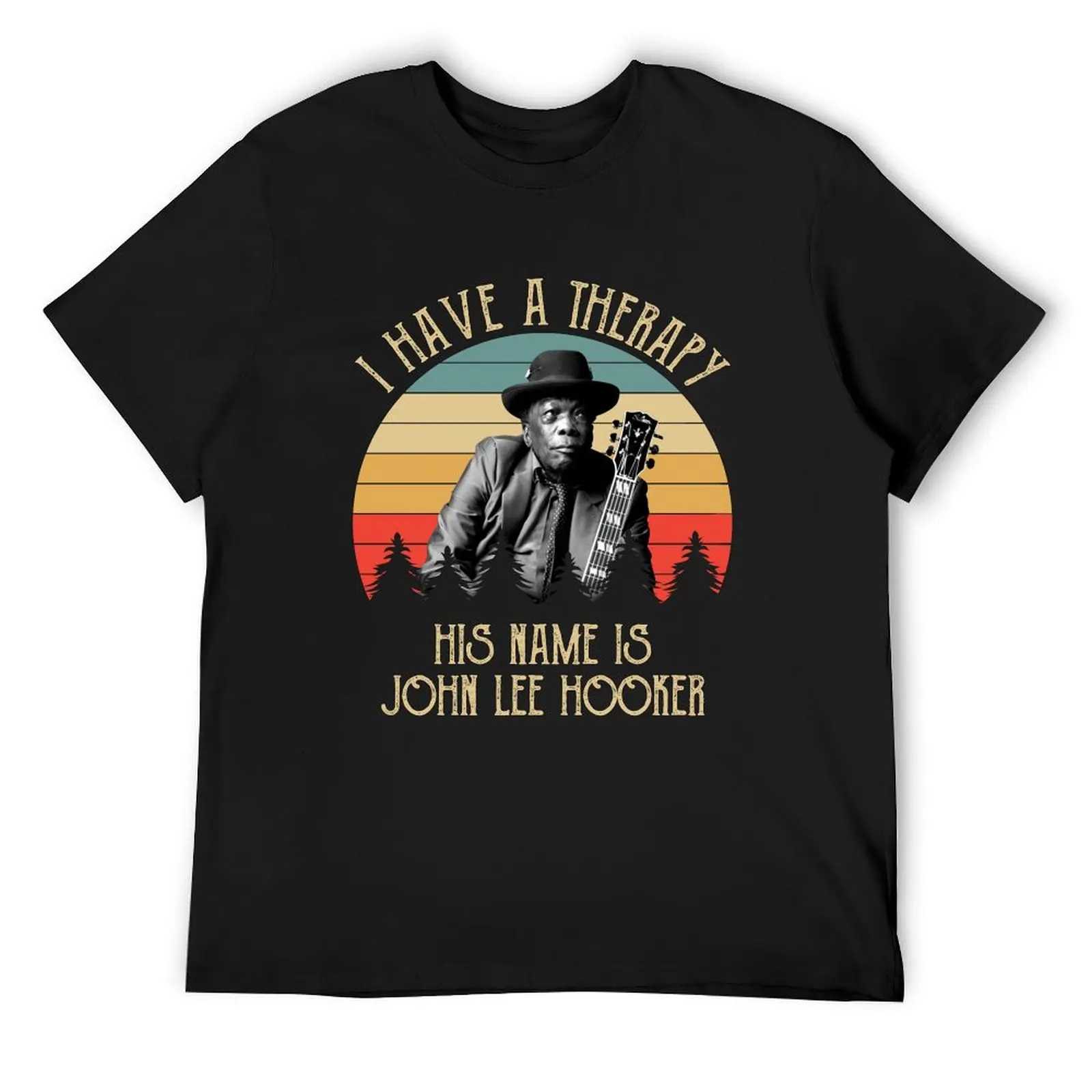 

Классическая футболка «I Have A Therapy His Name is John Lee Hooker», футболки с рисунком рэпера, мужская футболка 100, ℅ хлопок