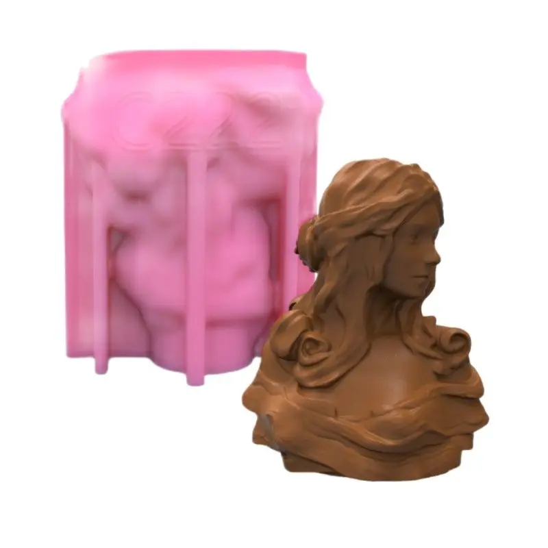 

14CM European Girls Candle Silicone Mold for Handmade Chocolate Decoration Gypsum Aromatherapy Soap Resin Candle Silicone Mould