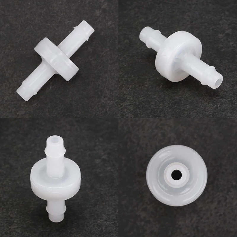 8Pcs Check Valve PVDF Wear-Resistant One-Way Check Valve For Fuel Gas Liquid Air 1/4 Inch 6 Mm