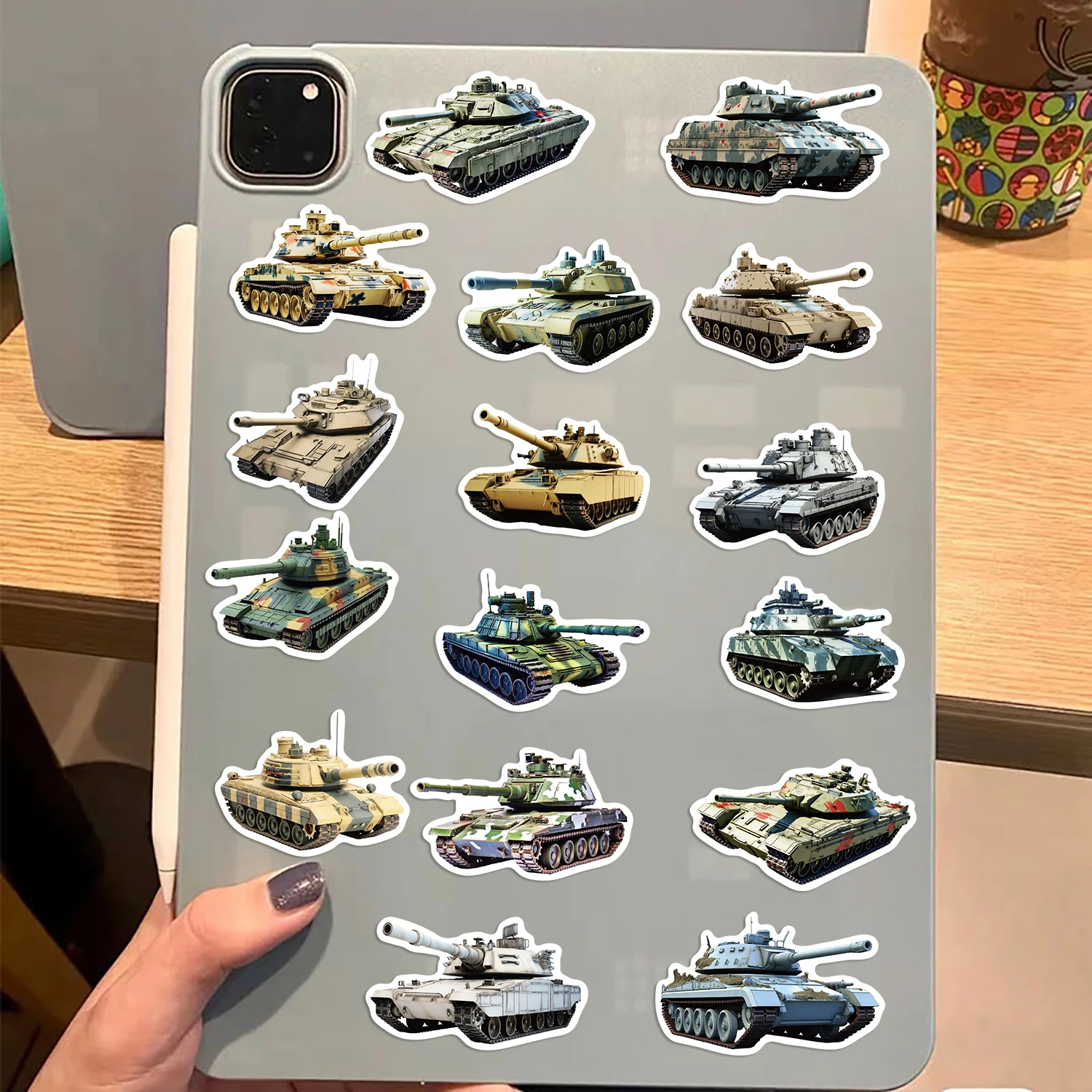 50pcs Cool Cartoon Military Tanks Stickers For Laptop Water Bottle Luggage Notebook Phone Vinyl Decals Waterproof Graffiti Toy